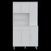 Tuhome Della 90 Kitchen Pantry, One Drawer, Multiple Cabinets, Two Open Shelvess, White ALB5614